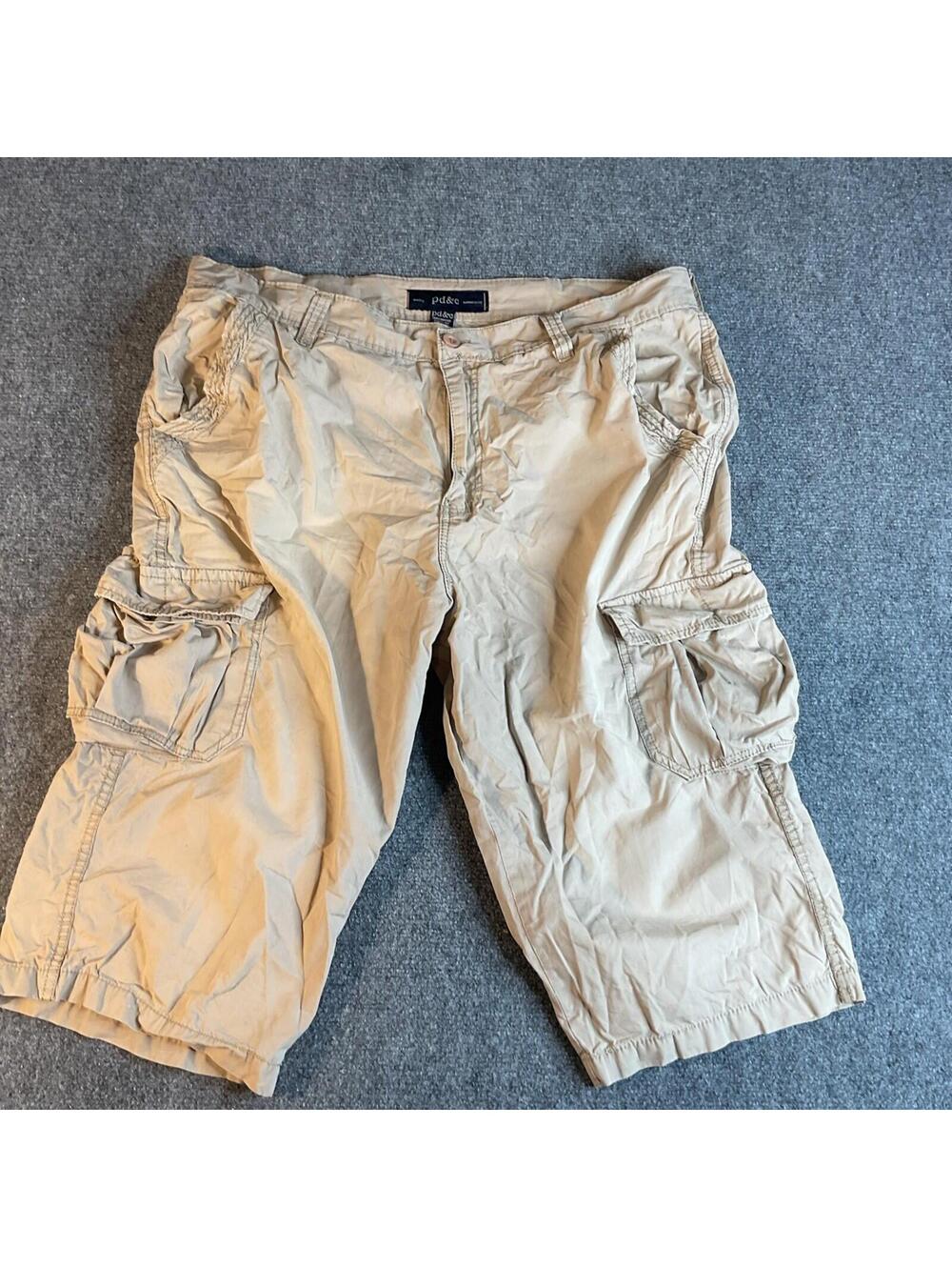 PD&C Mens Beige Cargo Shorts Size 38
